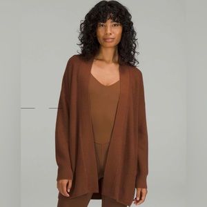 Lululemon Merino Wool-Blend Ribbed Long Wrap Sweater